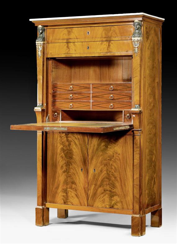 Appraisal: SECRETAIRE A ABATTANT Empire stamped CHAPUIS Jean-Joseph Chapuis - Brussels