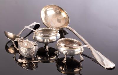 Appraisal: A pair of George III oval silver salt cellars David