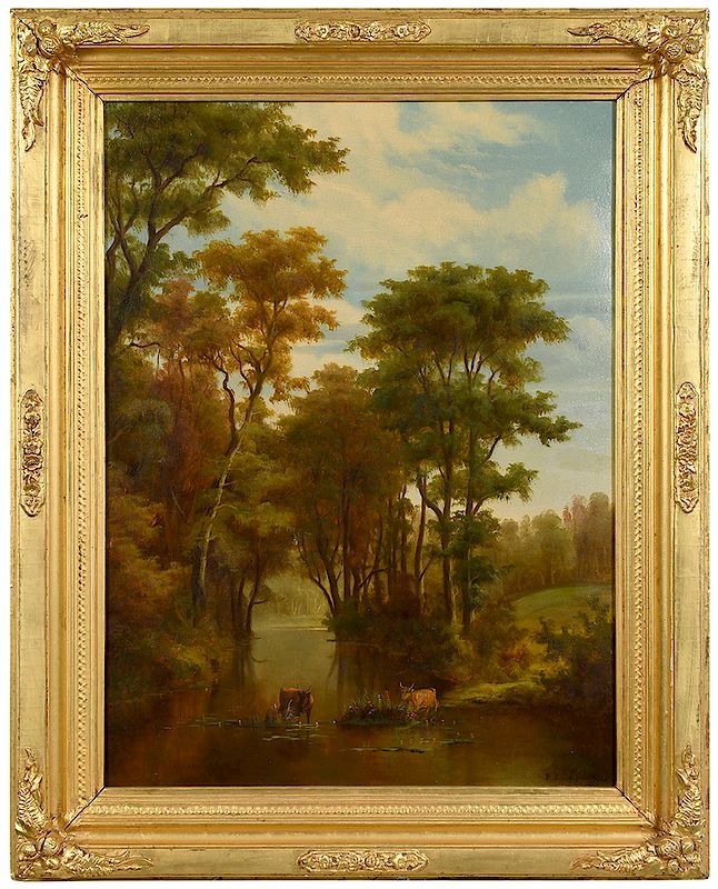 Appraisal: William H Langworthy American th century Pastoral Landscape signed lower