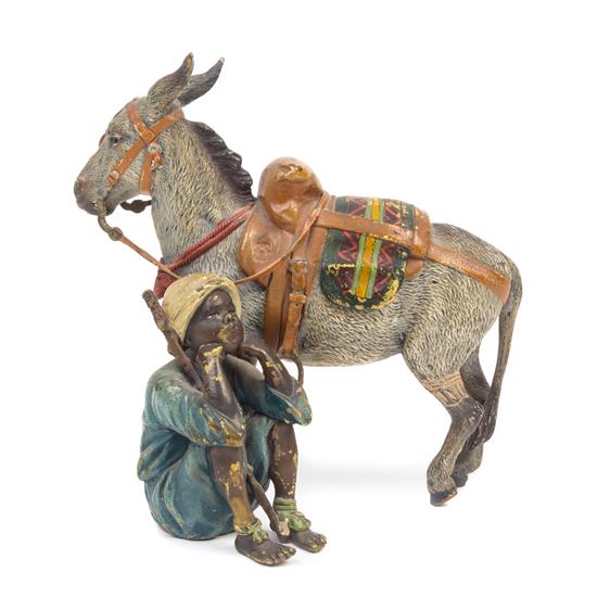 Appraisal: Sale Lot An Austrian Cold Painted Bronze Figural Group franz