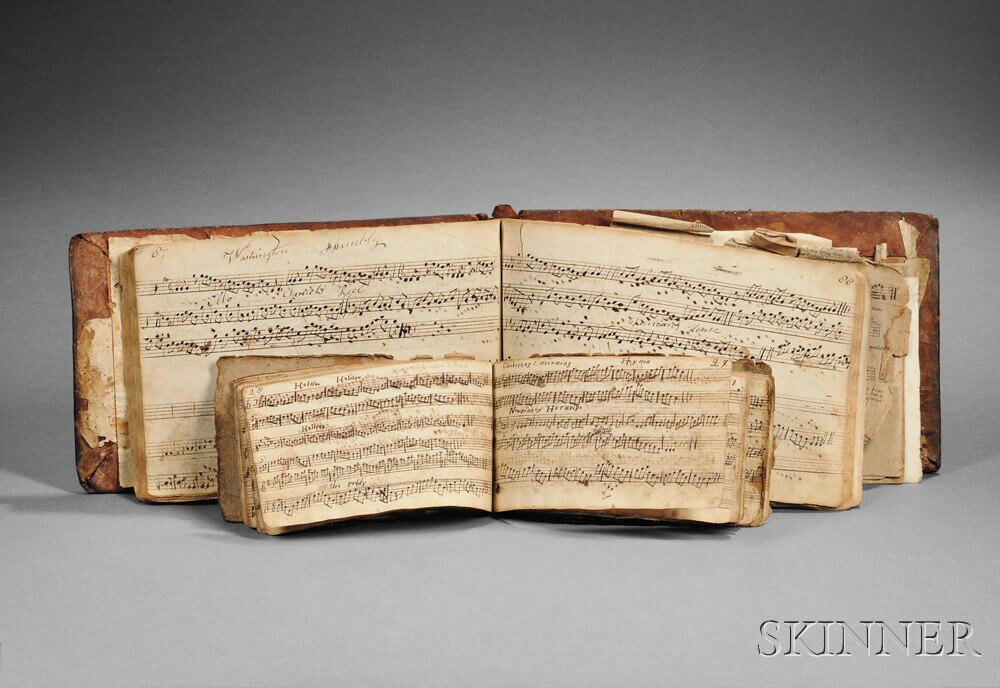 Appraisal: Musical Manuscripts Massachusetts Clarinet Tunes Revolutionary War Era Two oblong-format