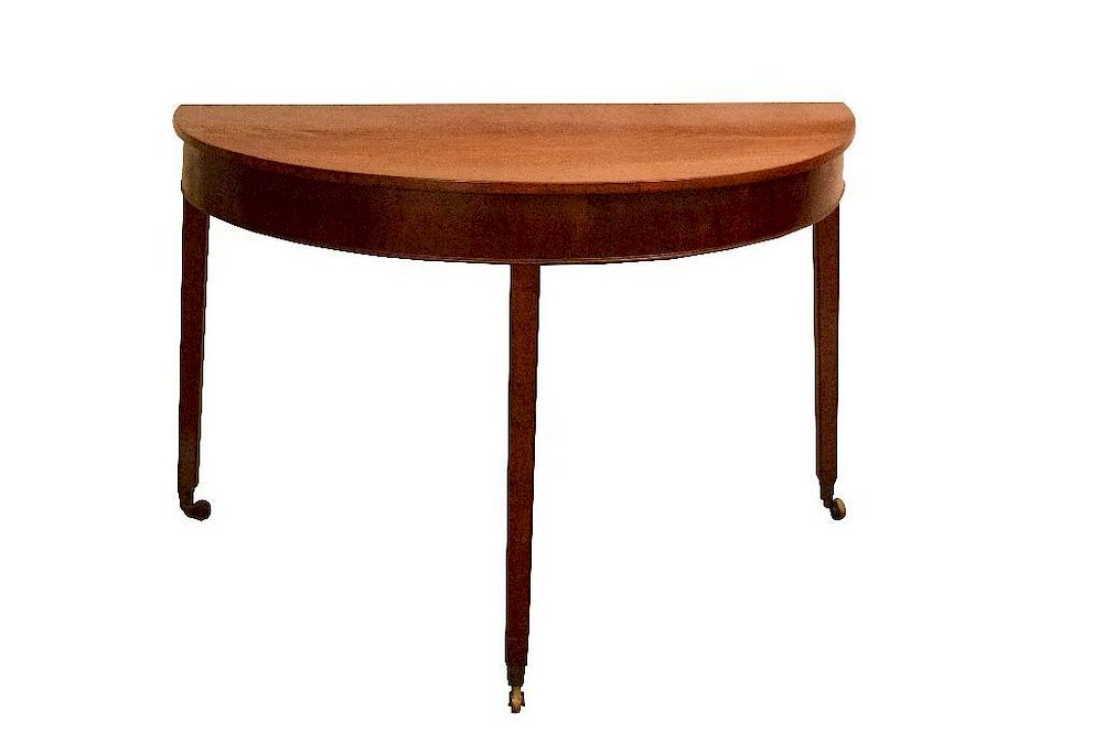 Appraisal: Hepplewhite Demilune Tables Pair of Hepplewhite Mahogany Demilune Tables Pair