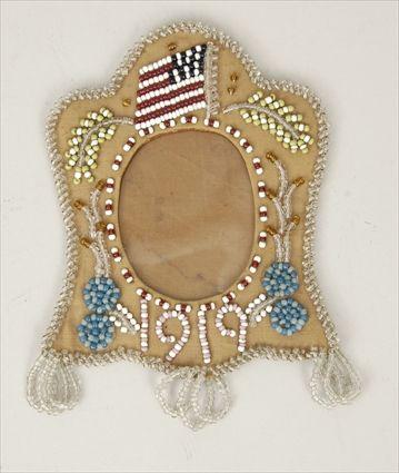 Appraisal: Souvenir Beaded Frame Possibly Iroquois x in