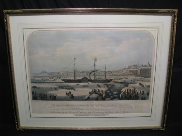 Appraisal: Hand colored engraving of the Royal Mail Steamship Britannia February