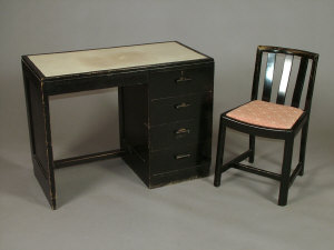 Appraisal: A collection of black ash 'Heal's' furniture mid th century