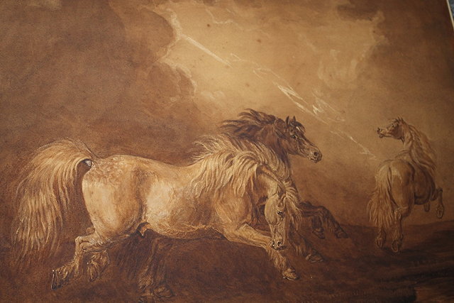 Appraisal: After StubbsHorses being startled by a bolt of lightning watercolour