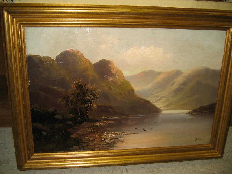 Appraisal: DAVID HICKS ENGLISH TH CENTURY Highland landscape with loch oil