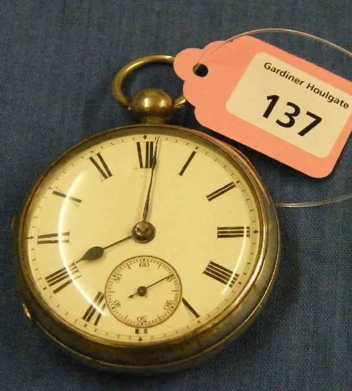 Appraisal: Silver fusee lever pocket watch hallmarked London the movement signed