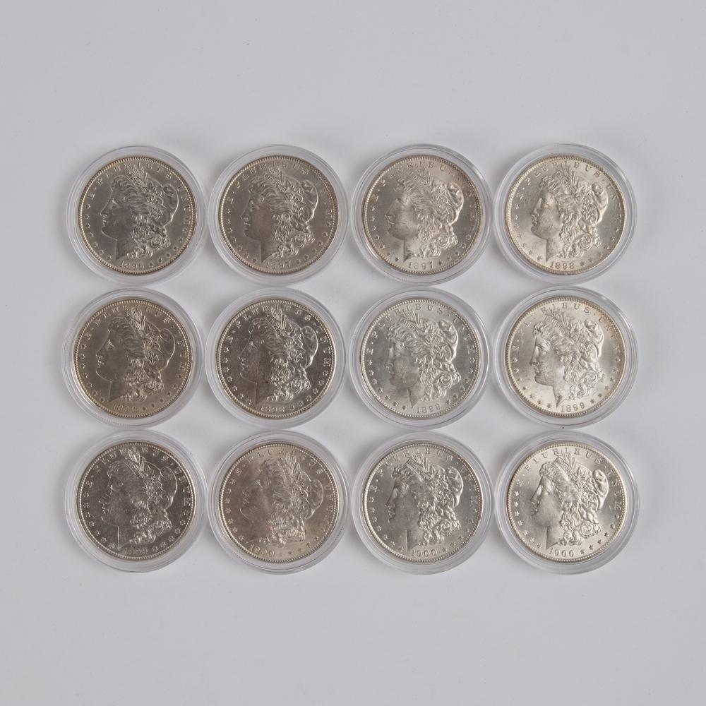 Appraisal: MORGAN SILVER DOLLARS - A lot of Morgan silver dollars