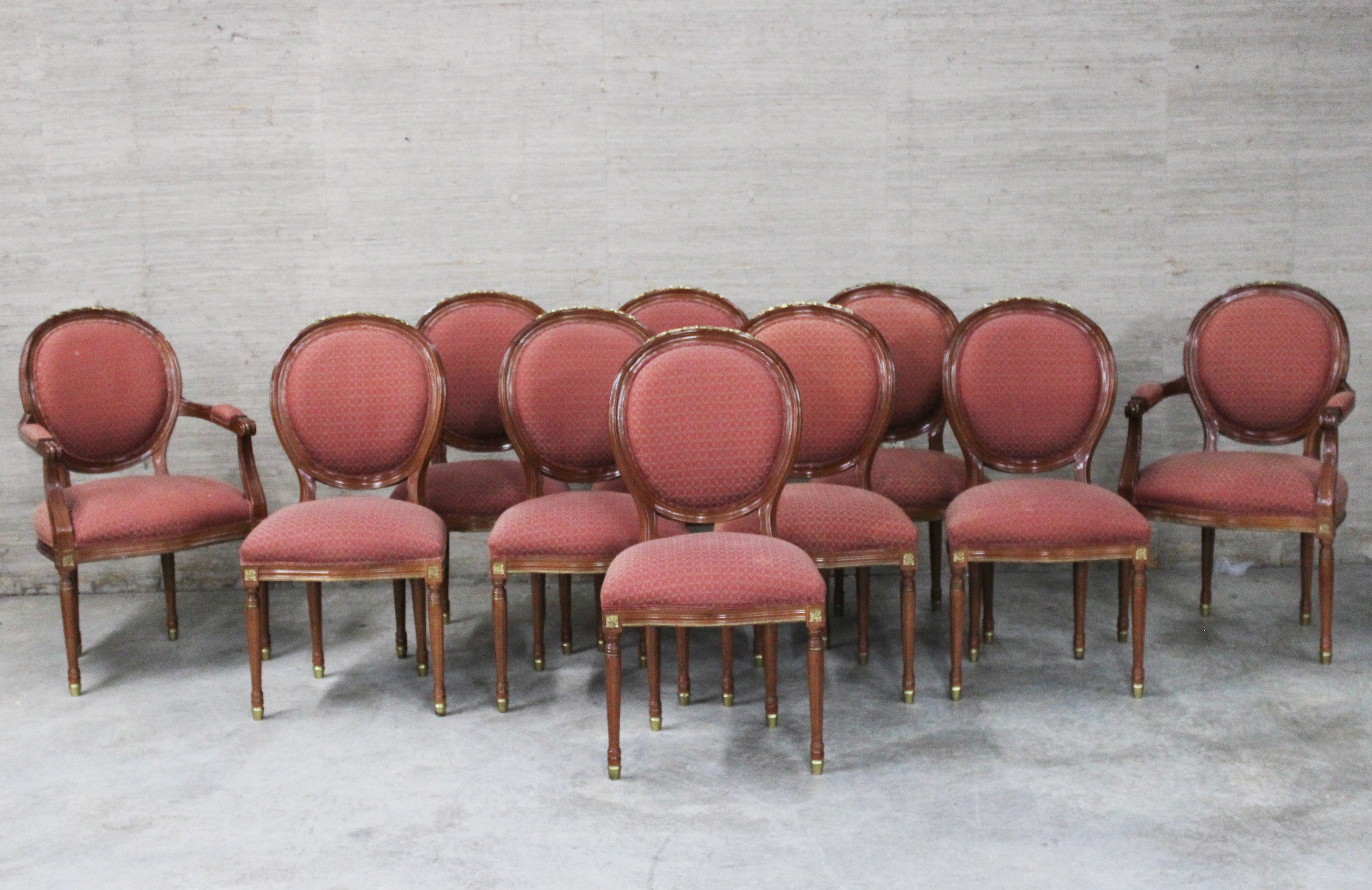 Appraisal: SET OF LOUIS XVI STYLE MAHOGANY CHAIRS Set of Louis