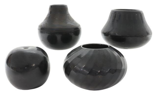 Appraisal: lot of Native American black-on-black ware New Mexico including seed