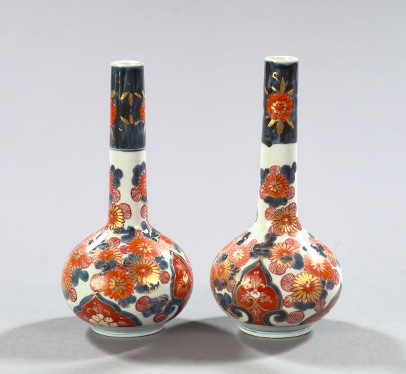 Appraisal: Attractive Pair of Japanese Meiji Imari Porcelain Garniture Vases fourth