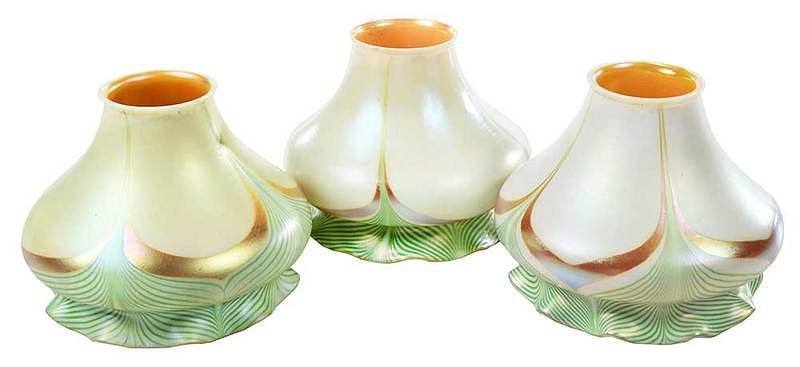 Appraisal: Eleven Art Glass Shades Possibly Steuben American th century opaque