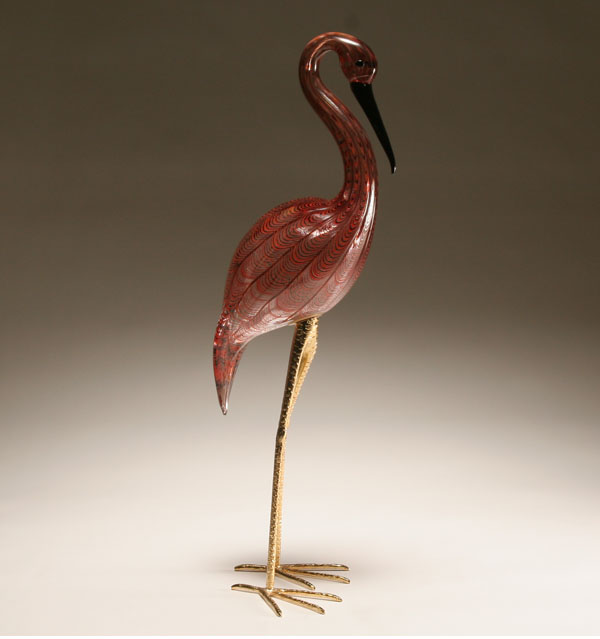 Appraisal: Salviati Murano art glass figure of stork The body with