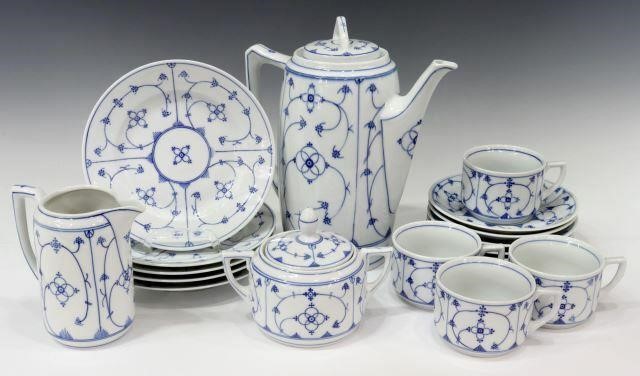 Appraisal: lot of German blue and white porcelain assembled coffee dessert