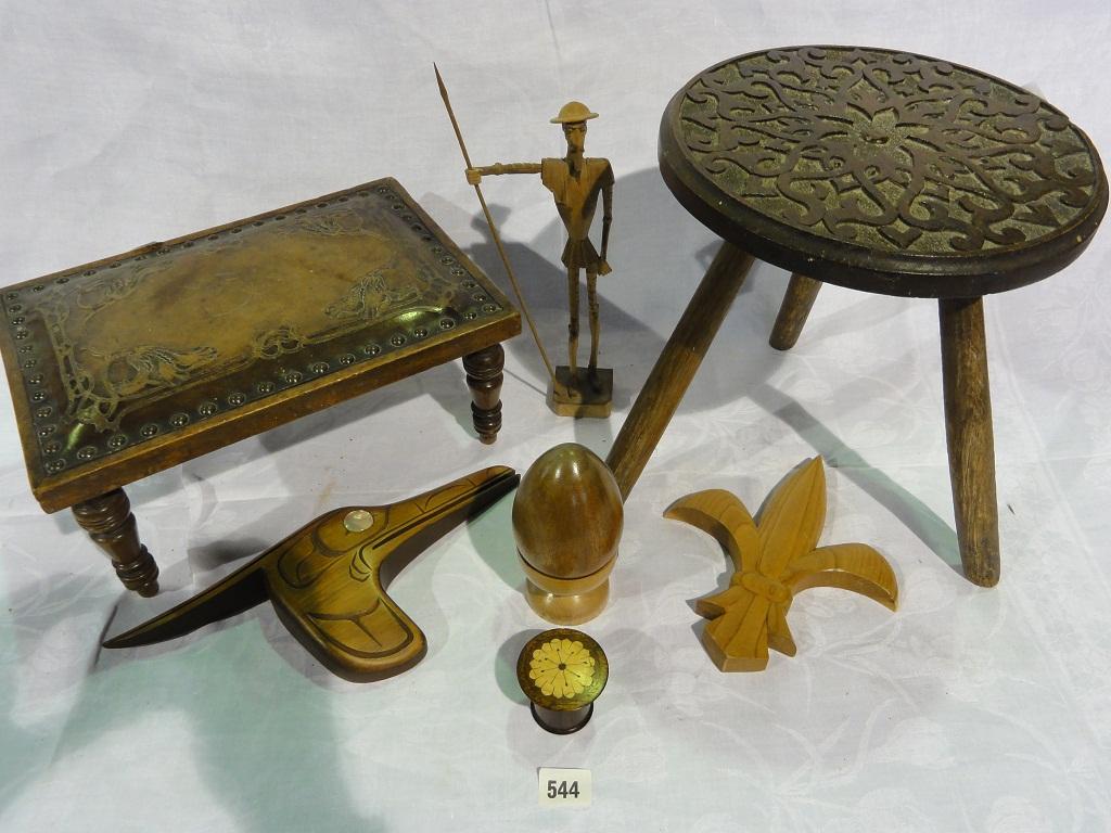 Appraisal: A miscellaneous collection of items including a leather topped footstool