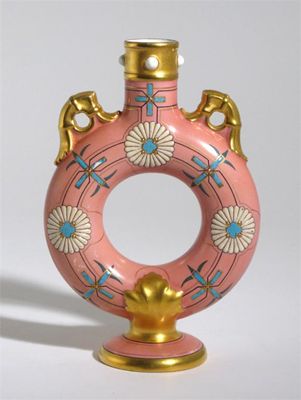 Appraisal: A Royal Worcester Aesthetic Movement vase enamelled in colours and