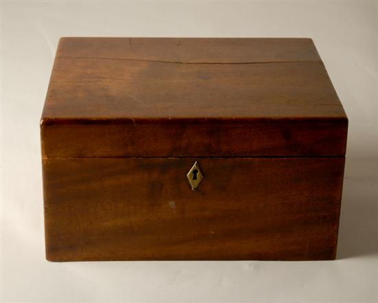 Appraisal: Walnut Lift-lid Box two brass handles H W D