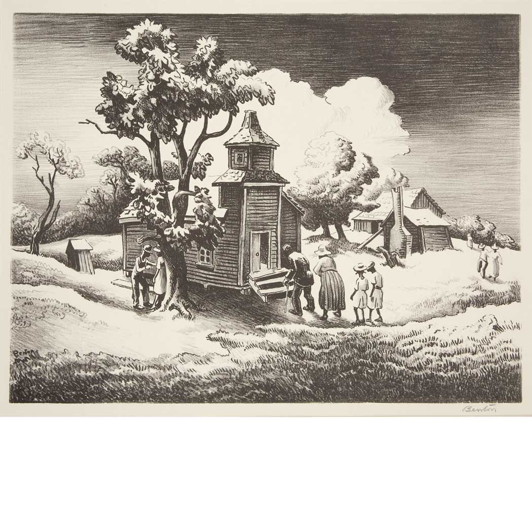 Appraisal: Thomas Hart Benton - SUNDAY MORNING FATH Lithograph signed in