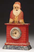 Appraisal: BLINKY EYED SANTA CLOCK Great concept probably a homemade of