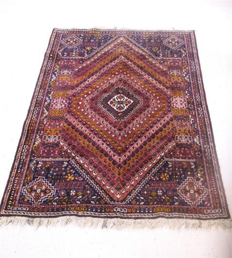 Appraisal: PERSIAN RUG Mid-late th century red ground - x ft