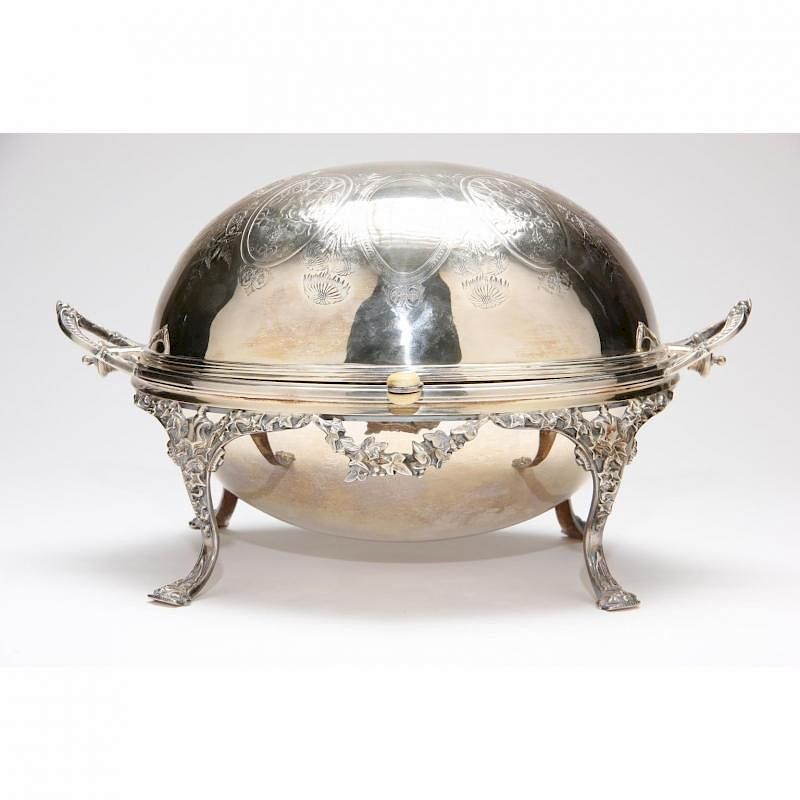 Appraisal: Antique English Silverplate Breakfast Server by Frederick Wilson Co of