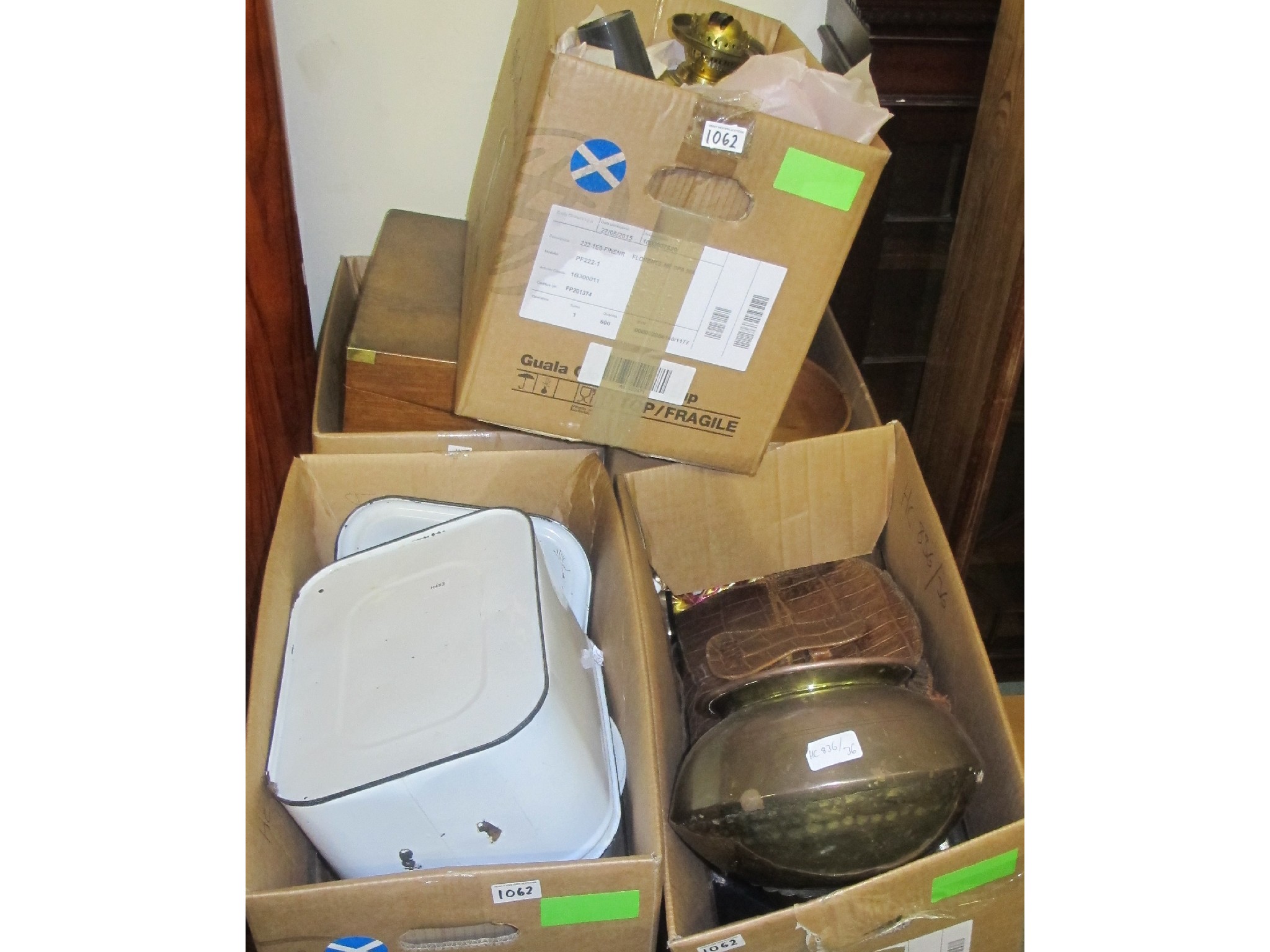 Appraisal: Nine boxes of brassware and other bric-a-brac