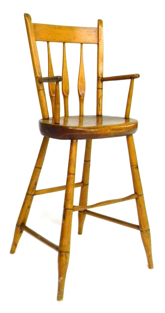 Appraisal: Windsor highchair American c bamboo form turnings shaped spindle back