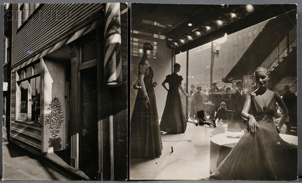 Appraisal: Edmund Teske American - Two Photographs Women's Clothing Store Interior