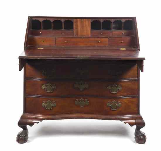 Appraisal: An American Chippendale Style Mahogany Slant Front Desk having a