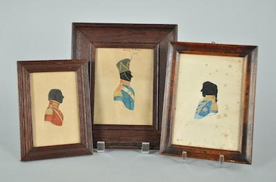 Appraisal: A Collection of Three Framed Silhouettes of Military Officers Including