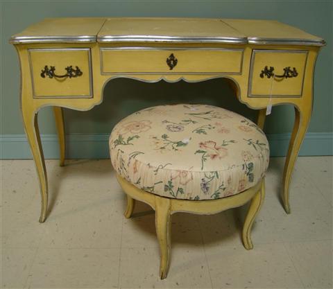 Appraisal: JOHN WIDDICOMB LOUIS XV STYLE PAINTED LADIES VANITY th century