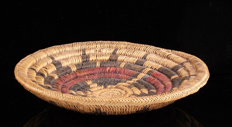 Appraisal: Navajo Polychrome Sun Hand Woven Coil Bowl For your consideration