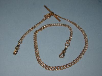 Appraisal: A CT GOLD ROSE GOLD ALBERT of graduated flattened curb