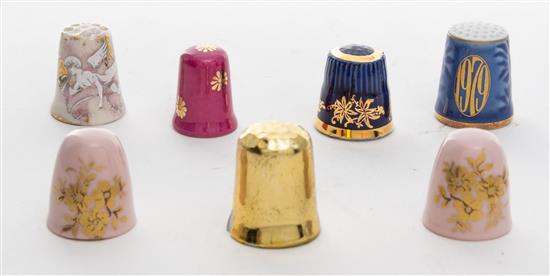 Appraisal: Sale Lot A Collection of Gilt Decorated Porcelain Thimbles comprising