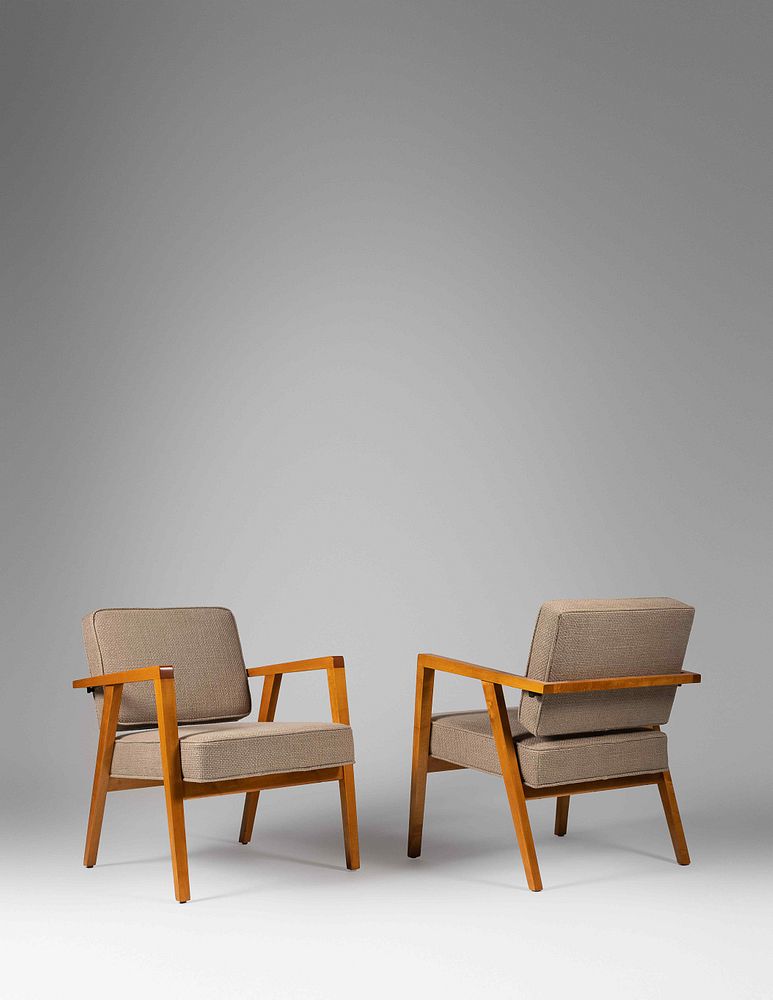 Appraisal: Franco Albini Italian - Pair of Lounge Chairs Knoll USA