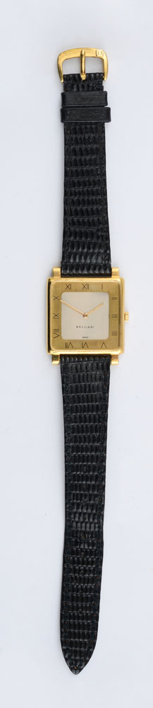 Appraisal: GENTLEMAN'S K GOLD WRISTWATCH BULGARI Square case marked ' '