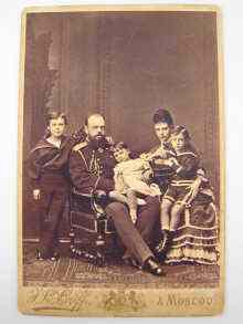 Appraisal: Russian interest A photo of Czar Alexander III and family