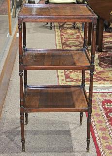 Appraisal: Regency rosewood three tier etagere early th century having a