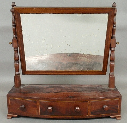 Appraisal: - Mahogany bow-front shaving stand c h x w x