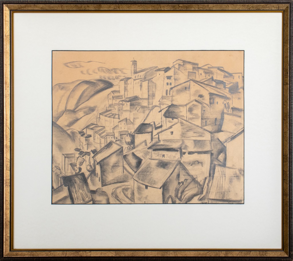 Appraisal: VACLAV VYTLACIL VILLAGE SCENE GRAPHITE ON PAPER Vaclav Vytlacil American