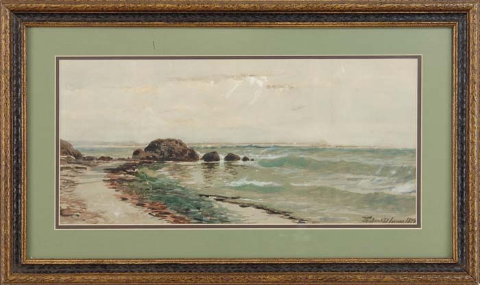 Appraisal: EDMUND DARCH LEWIS American - COASTAL SEASCAPE Watercolor scene shows