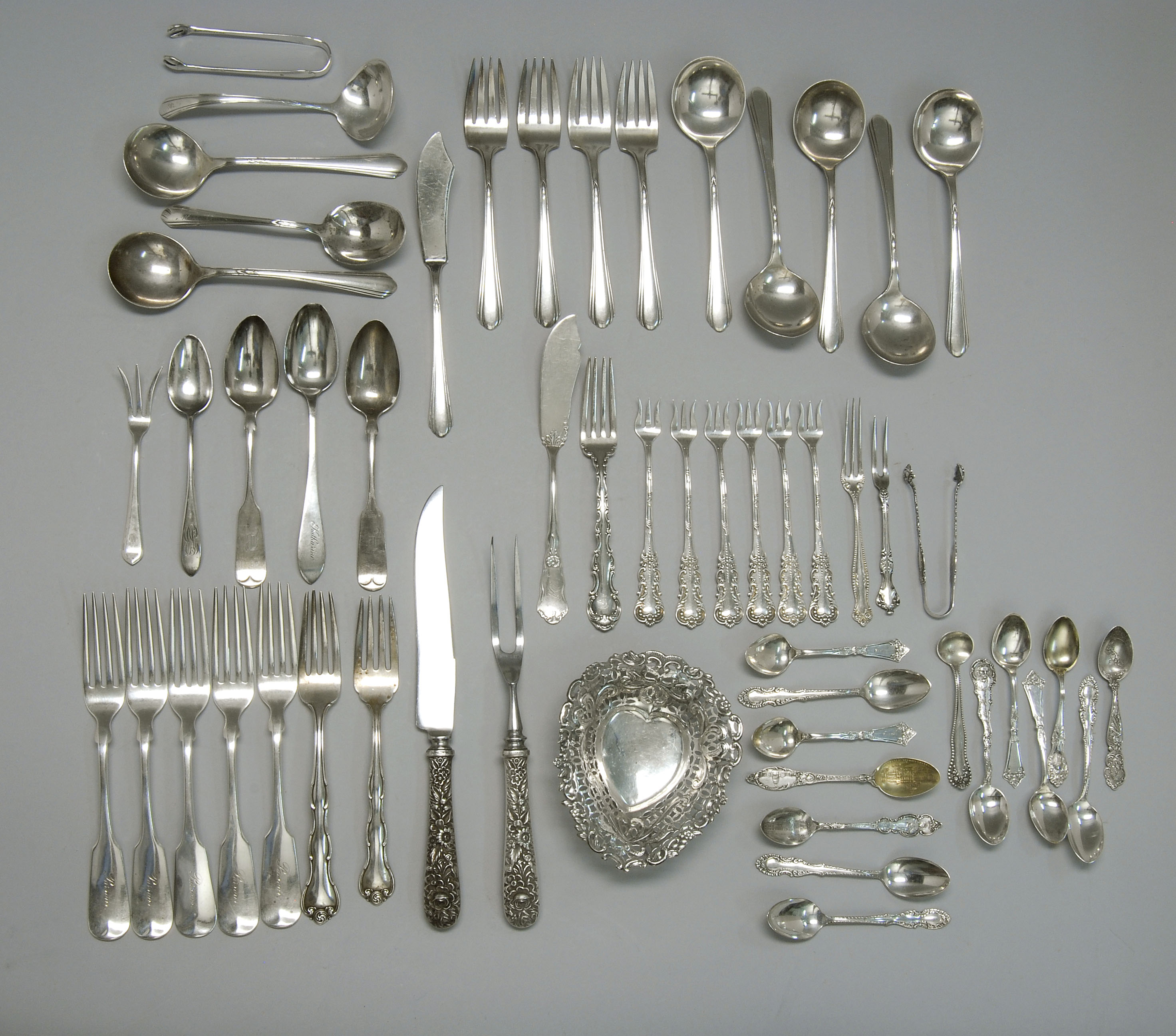 Appraisal: FIFTY-TWO PIECES OF STERLING SILVER FLATWARE By various makers Includes