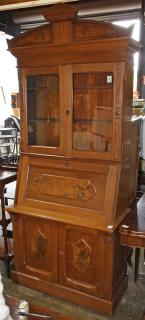 Appraisal: Victorian Eastlake style walnut secretary desk circa having a carved