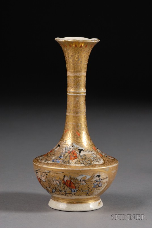 Appraisal: Satsuma Vase late th century trumpet mouth decoration of figures