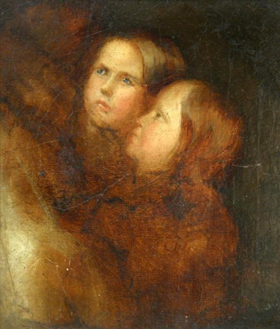 Appraisal: After Sir Joshua Reynolds portrait of two children looking upwards