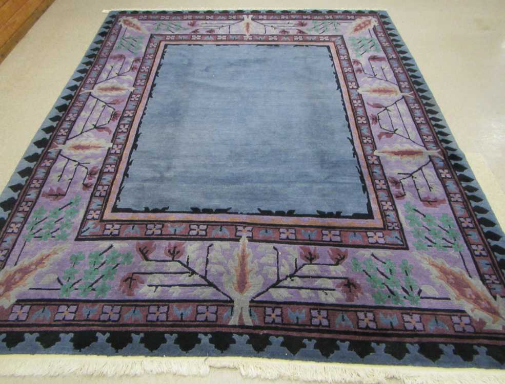 Appraisal: A CONTEMPORARY TUFENKIAN TIBETAN CARPET featuring an unadorned rectangular blue