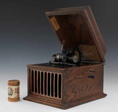 Appraisal: An Amberola by Thomas Edison Dated Horn phonograph in oak