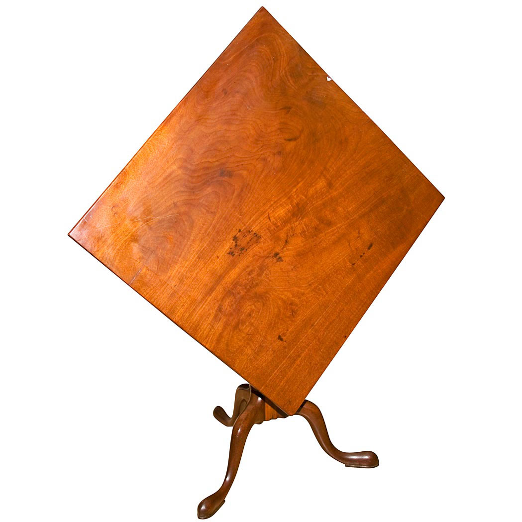 Appraisal: George II Mahogany Tilt-Top Table The rectangular top raised on