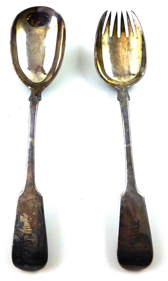 Appraisal: SILVER -pc sterling silver serving set probably George William Adams